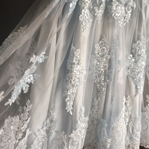 A-Line V-Neck Sleeveless Lace Beaded Dress Size 2 woman/young teen never worn - Picture 6 of 12